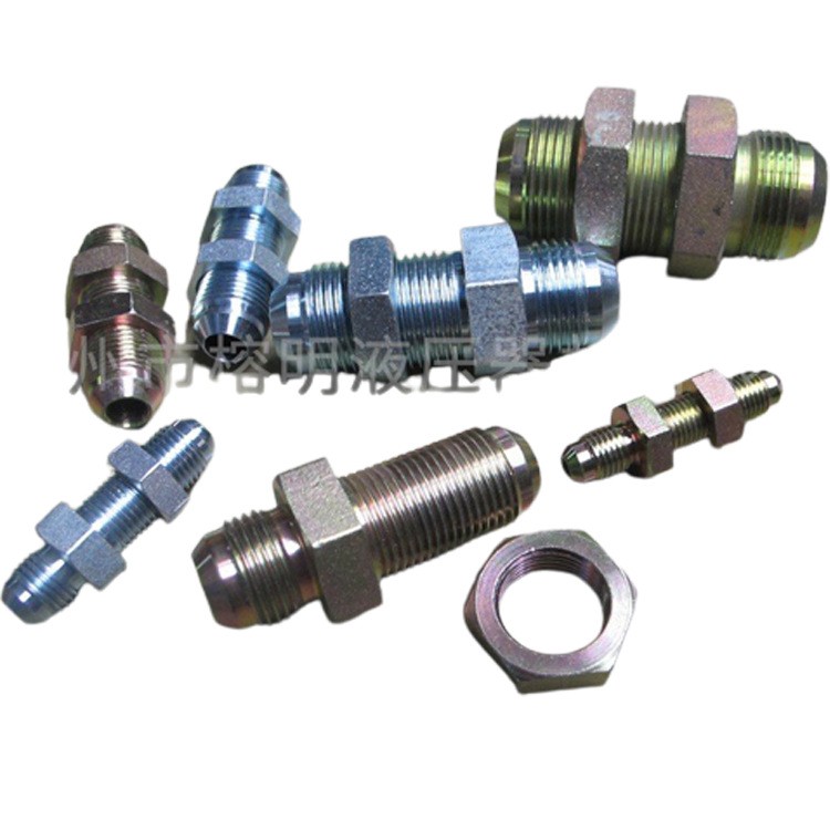 液压接头6J直通双边美制 JIC 外螺纹 74° 外锥过板接头过渡接头